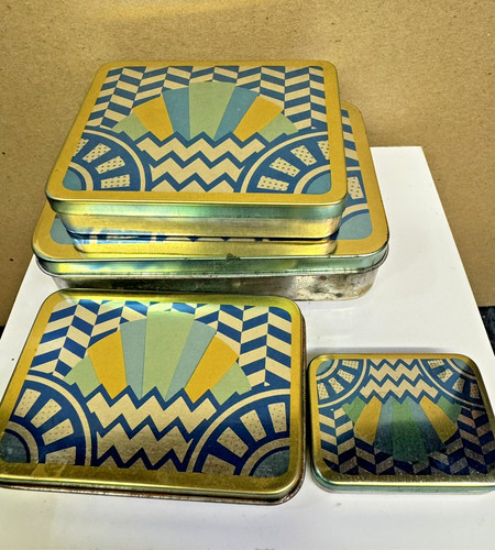 Antique art deco set tin - art,